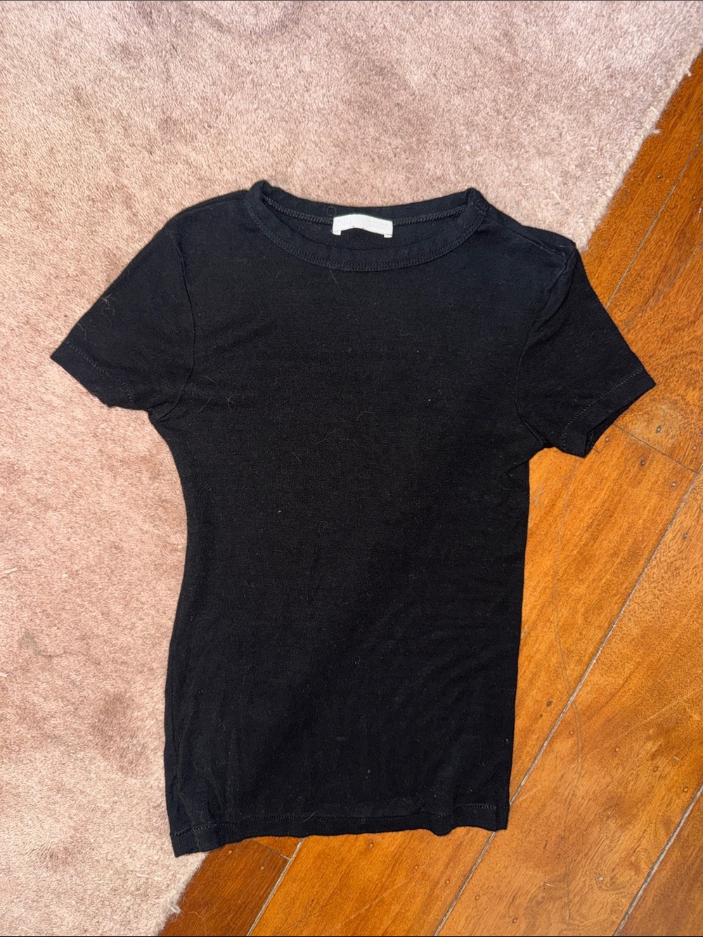Zara Black Short Sleeve Crewneck Tee